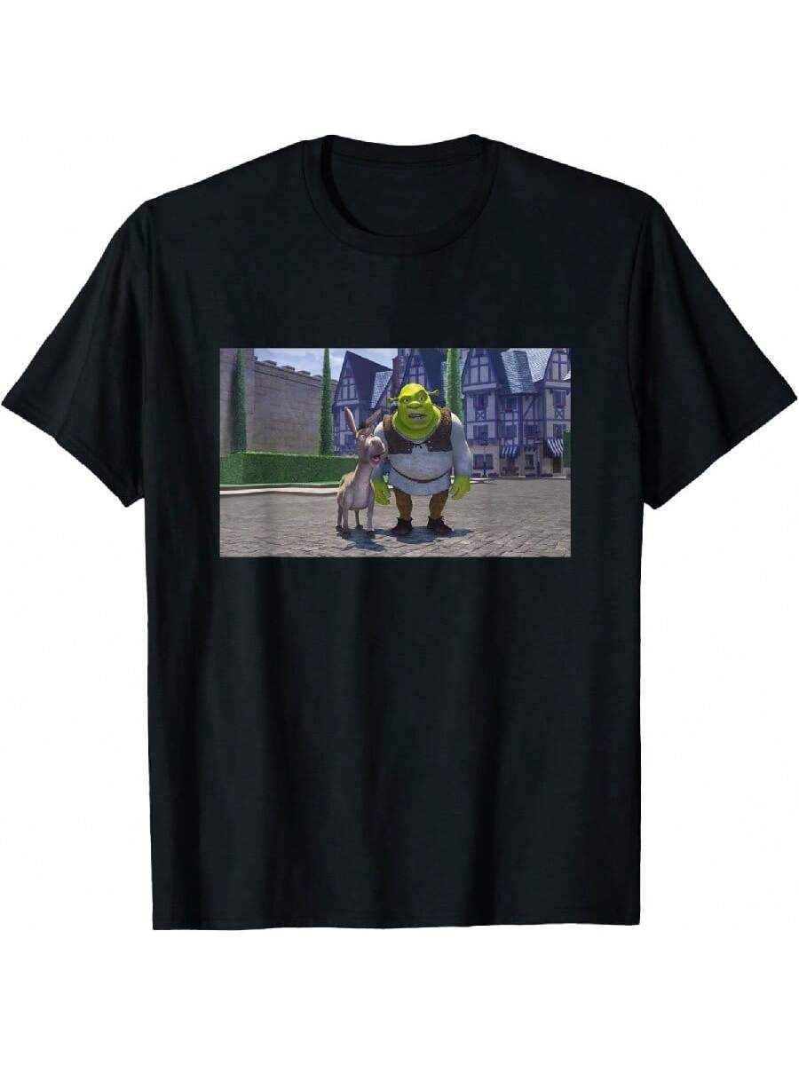 Shreks Iconic Donkey & Shreks Photo Scene Big Chest Poster T-Shirt S разноцветный
