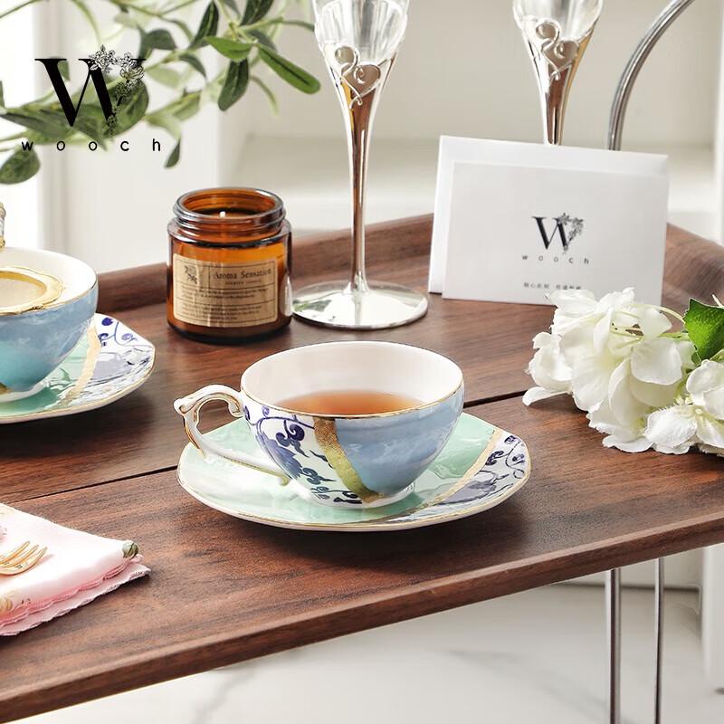 WOOCH Ceramic Couple Cup and Saucer Gift Set