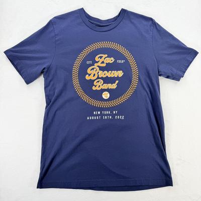 Zac Brown Band Shirt Mens Large Blue Citi Field NY 2022 Baseball Concert Tee Unisex T-Shirt