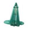 Women Wedding Tulle Cape Shiny Hooded Elf Cloak Bridal Dress