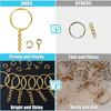 100pcs Gold Keychain Rings Metal Split Key Rings Chains Parts with Open Jump Rings for DIY Crafts Jewelry Making