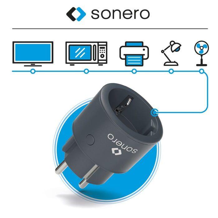 Prise télécommandée - Sonero - S-RCS113 - 3 prises - 2300W - Portée 30m