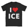Ich liebe Eis mit einem roten Herzen Herren T-Shirt Vintage T-Shirt Kurzarm Rundhals T-Shirts Baumwolle Übergröße Oberteile