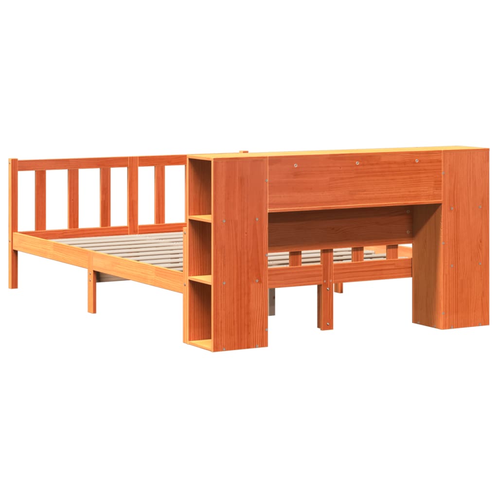 Solid Wood Bed without Mattress Wax Brown 150 x 200 cm Solid Wood