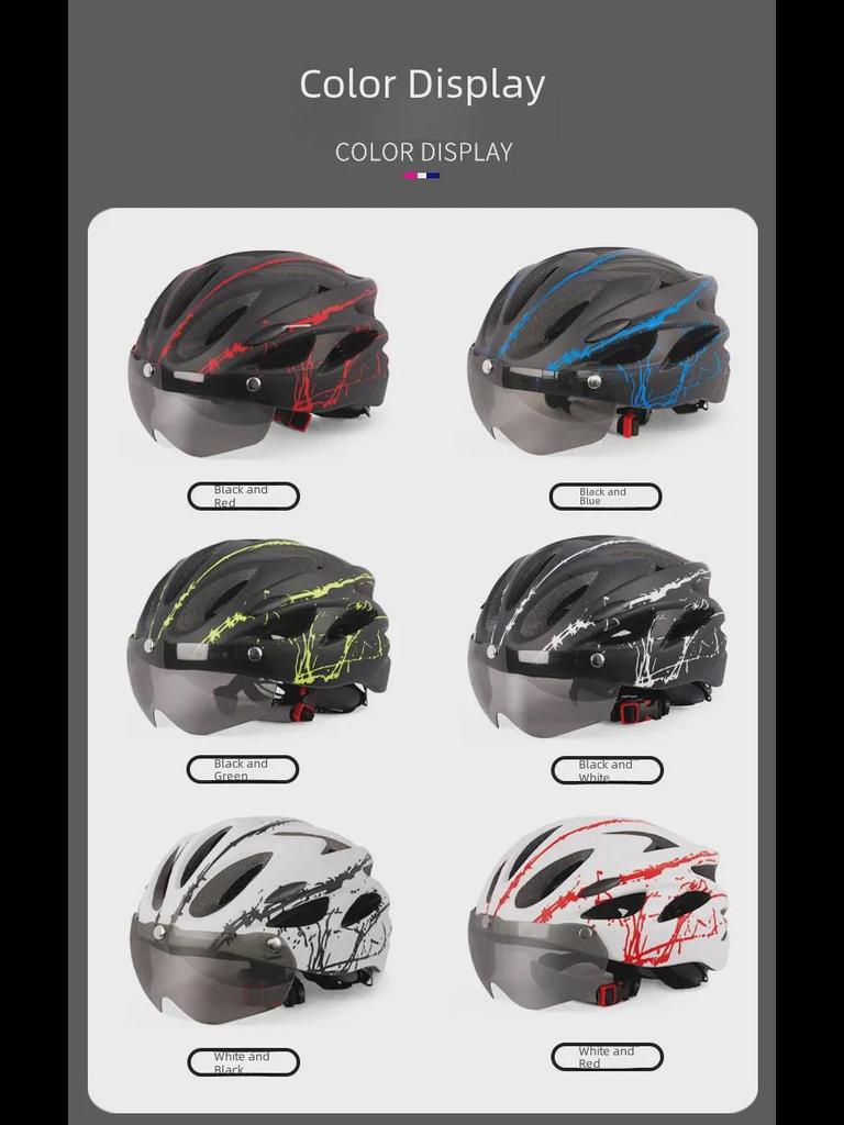 Unisex Mountain Road Bike Helm mit Schutzbrille für Outdoor-Sportarten