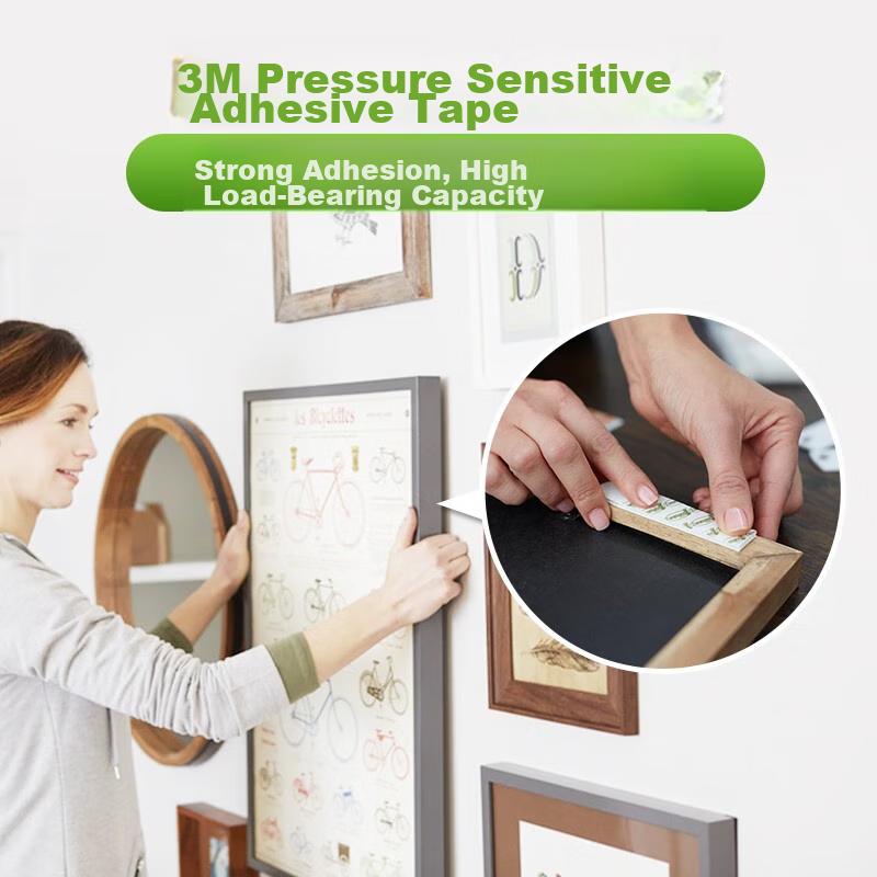 3M Invisible Magic Hooks, Strong Adhesive Wall Hooks, No-Nail Wall Picture Hanging System, Large Size, White, 4 Sets