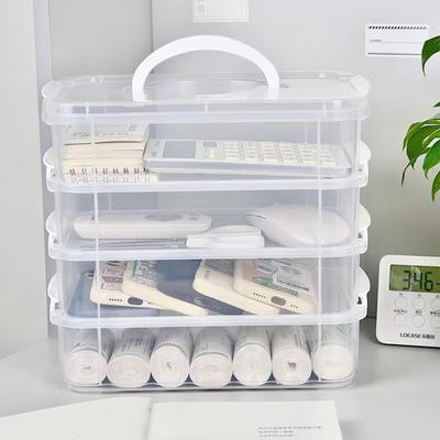 Stackable Moisture-Proof Building Blocks Storage Box Kitchen Transparent Visibility Grid Drawer Organization Classification Tool