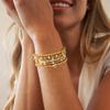 Turandoss 18K Gold Plated Beaded Stretch Initial Bracelet for Women Gifts