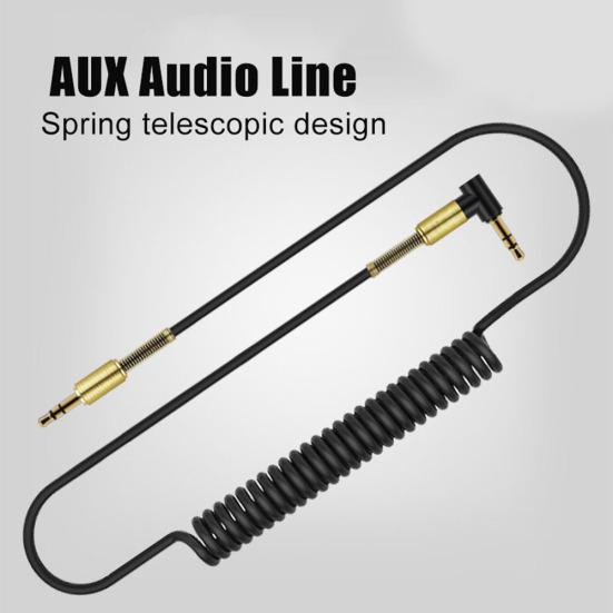 3.5mm Male AUX Straight Spring Cable Audio Adapter Cord for Car Speaker Phone