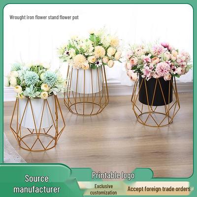 Nordic Wrought Iron Flower Stand - Indoor Tabletop Flower Pot for Creative Home Decor