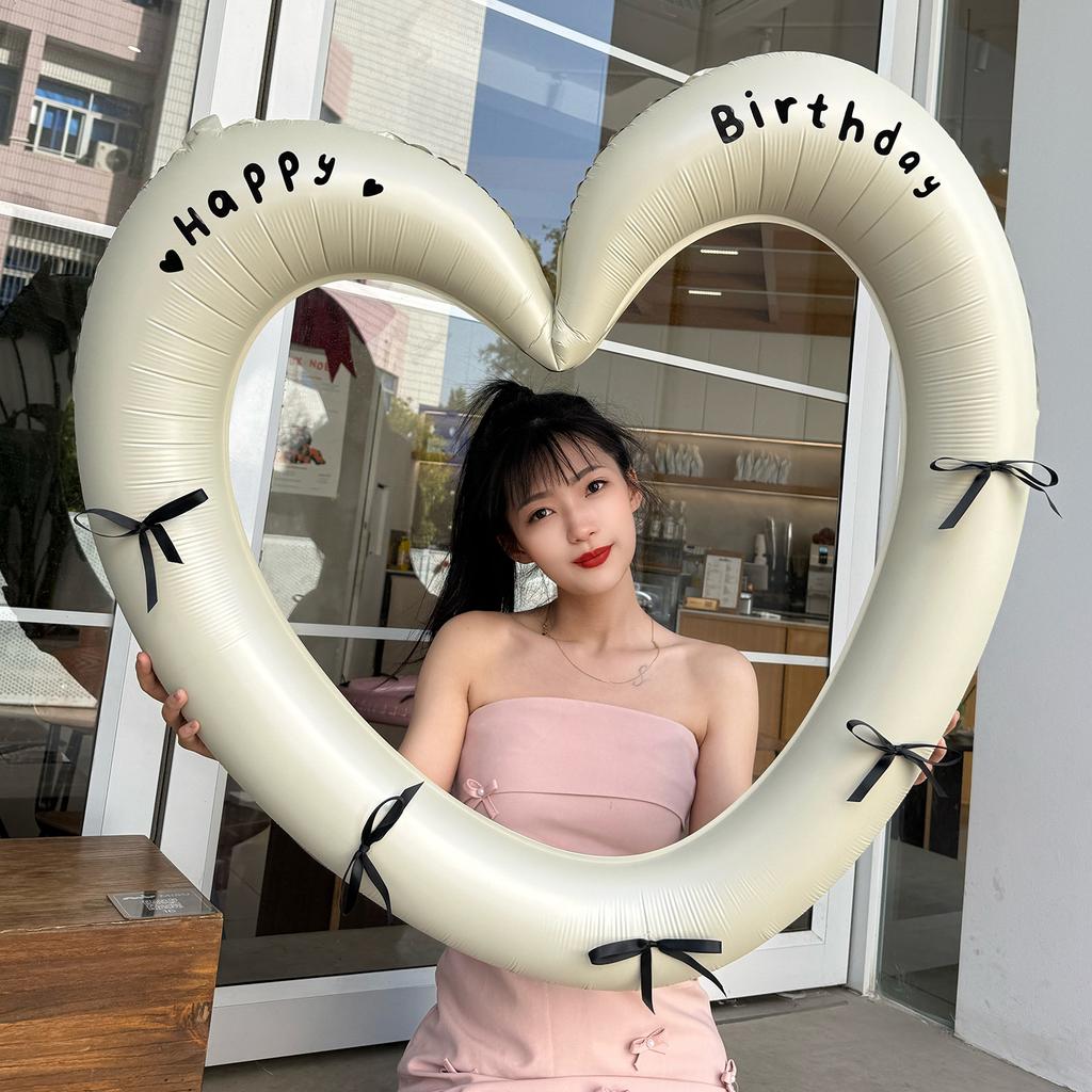 40 inch Pink Red Heart Balloon with Bow for Romantic Confession Photo Prop Birthday Valentines Day Party Wedding Decor