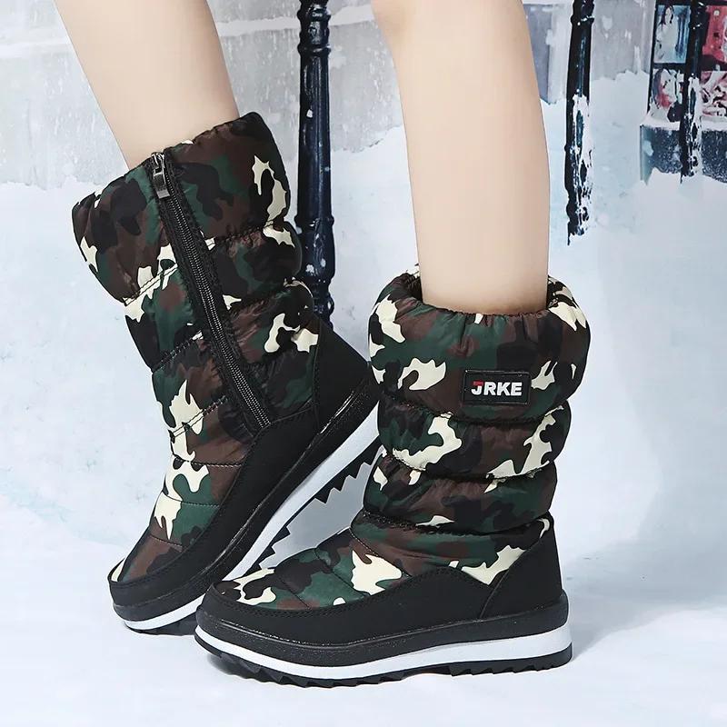 Fashion Winter  Keep Warm Shoes Anti-slip High Quality Snow Boots  Thickened Cotton Shoes Warm High Tube Cold Resistant Mid Tube