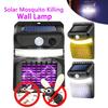 Solar Wall Lamp with Mosquito Killing Outdoor Ultraviolet Electric Shock Mosquito Garden Killing Lamp 2 IN 1 LED Trap Zapper