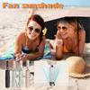 USB Chargeable Foldable Umbrella with Fan Beach Portable UV Umbrella
