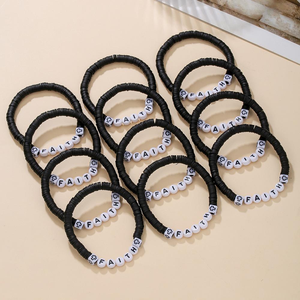 Valentine's Day Bracelet Love Soft Pottery Flower Letter Beaded Bracelet Bracelet Jewelry Set