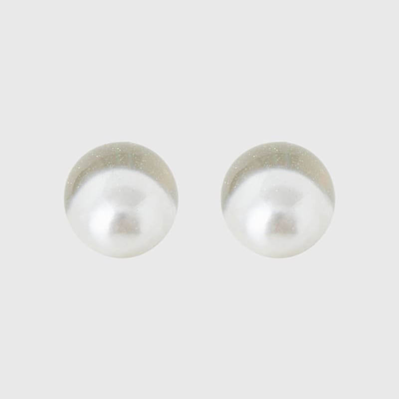 ADAUL Ice pearl ball earring - silver