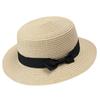 Parent-Child Straw Hat Female Summer British Retro Flat Top Small Fresh Top Hat Sunshade Sunscreen Beach Hat Travel Tide