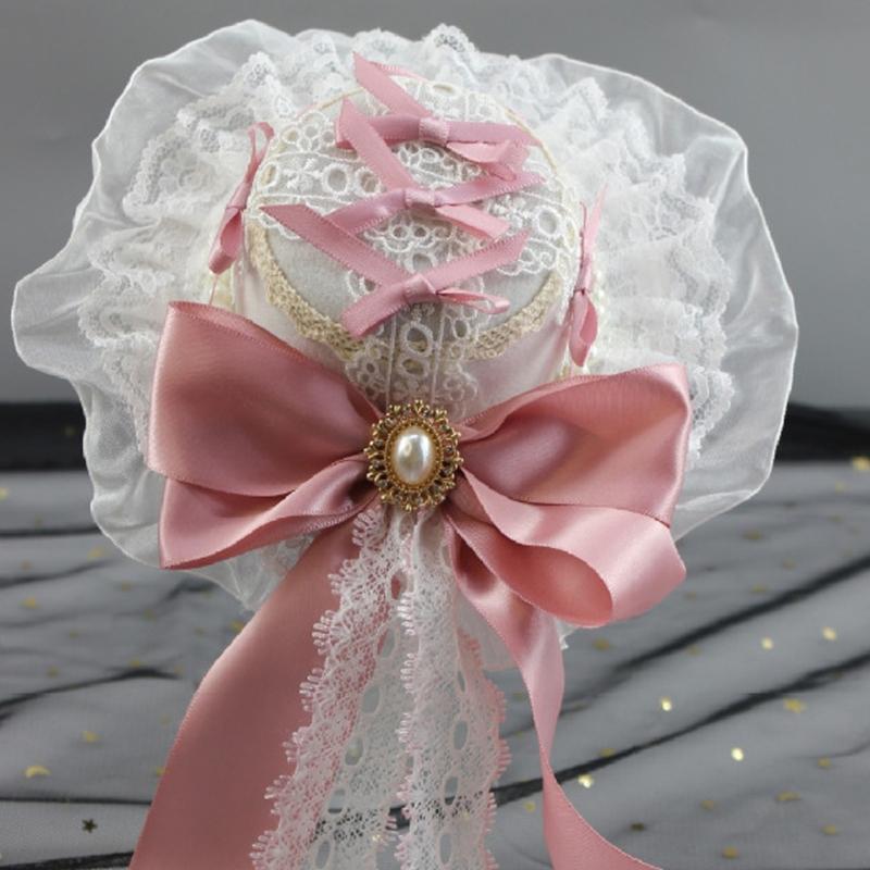 Punk Rose Flower Lace Hat with Hair Clip Anime Headwear For Women Music Festival And Everyday Hairstyles Halloween Props