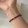 Beaded Garnet & Gold Square Bead Double Wrap Bracelet for Men & Women