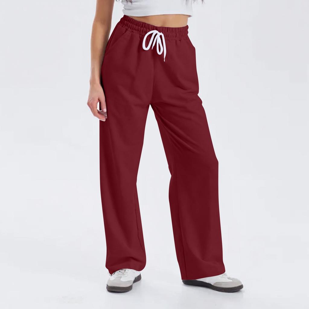 Women's Pants Fashion Casual Pants Color Drawstring Pants
