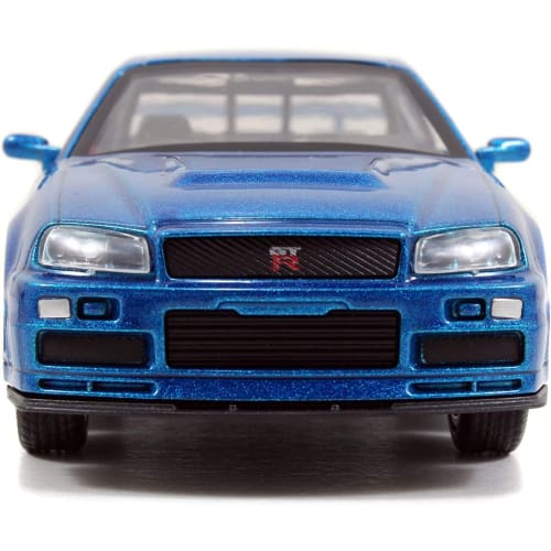 Fast & Furious Brian's Nissan Skyline GT-R R34 Silver & Nissan GT-R R34 Blue 1:32 Die-cast Car, Toys for Kids and Adults Product Category: Die-cast