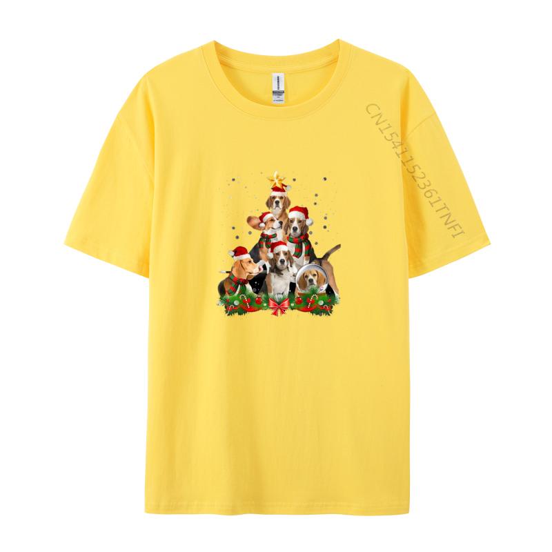 Men T Shirt Beagle Dog Christmas Dog Teeshirt Best Tees Black Tshirt Vintage American Style Winter Gift