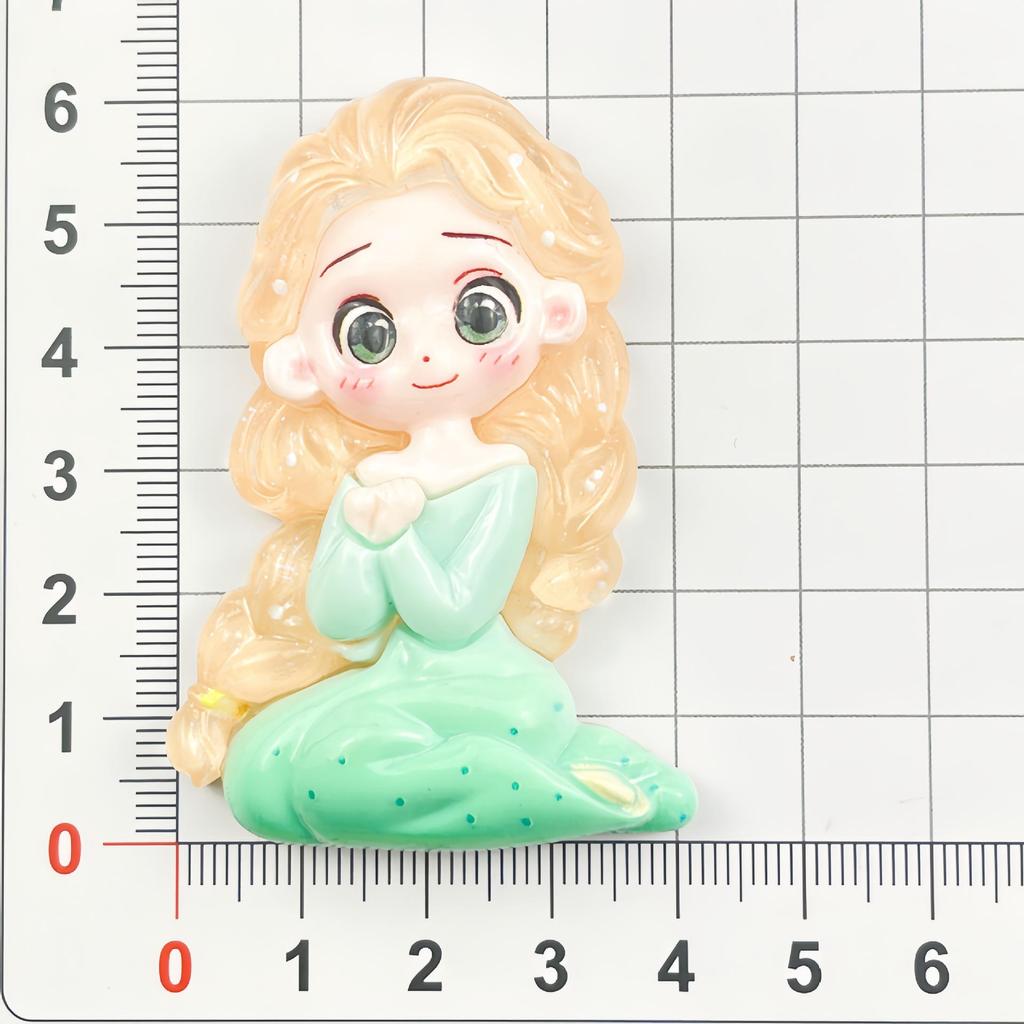 Luminous Mermaid Princess Resin Accessories: DIY Cream Glue Hair Clip & Magnet Material