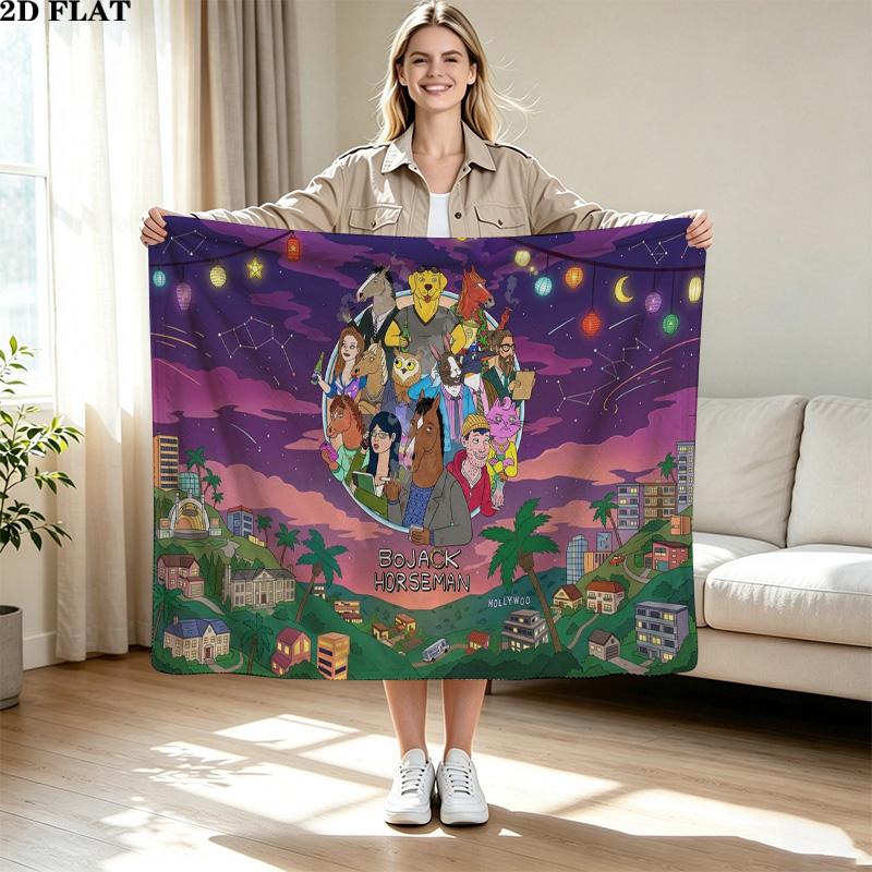 Manta de Franela con Estampado de Bojack Horseman Alta Calidad Cálida Cómoda Manta para Todas las Estaciones Perfecta para Regalos Decoración del Hogar