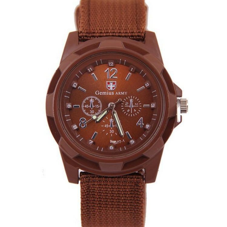 Men's Luminous Swiss Army Watch with Nylon Strap – Gemius Student Quartz Sports Watch