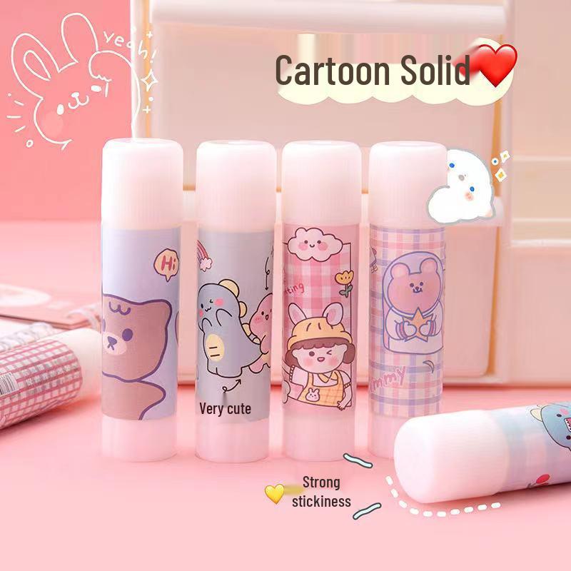 9g Solid Glue Stick - Small Size, Strong Adhesive, Cartoon Design for Office and Student Use 9g