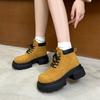 Women's Ankle Boots and Short Boots Thick-soled Lace-up Color-blocked Casual Women Shoe Autumn/winter Work Boots Female