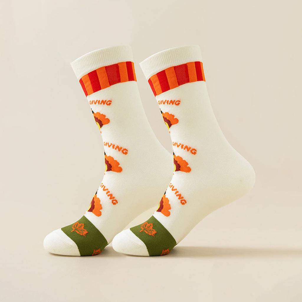 Thanksgiving Socks, Fashion Novelty Mid Calf Socks for Men and Women