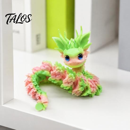 Portable Stress Relief Gadgets 3D Printed Articulated Dragon Fidget Toy, Cute Ornaments, Desk Trendy Room Decor Ornaments Toy for Adults, Fantasy