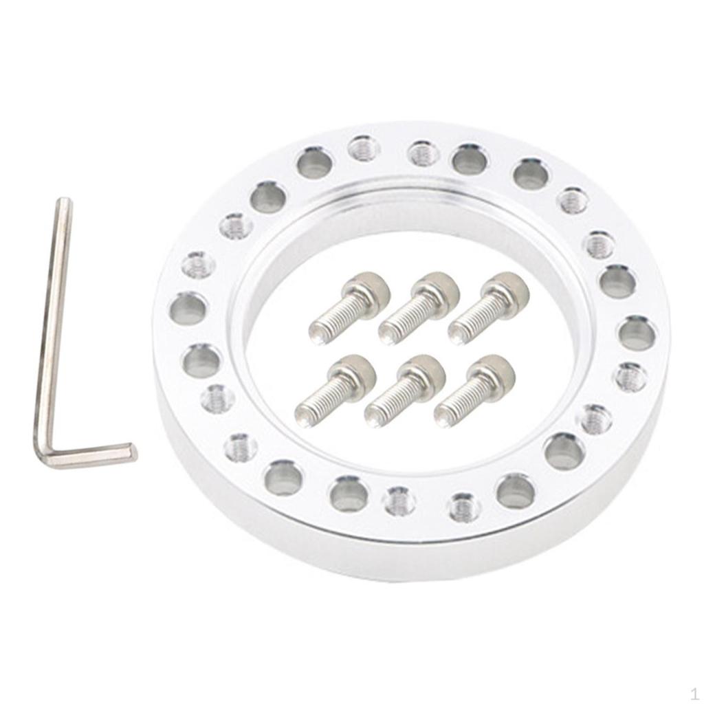 Steering Wheel Hub Adapter Spacer Pad W/ Six Screws Aluminum Car Parts Wheels Accessories,