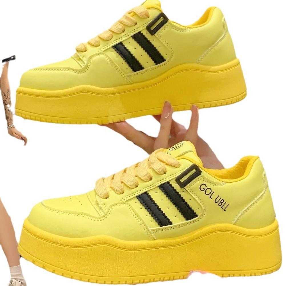 Board shoes women's 2025 new spring and autumn dopamine platform heightening sports and leisure shoes ins trendy shoes