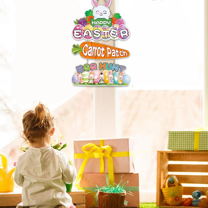Front Door Easter Decorations Handmade Easter Door Hanger Egg Bunny Welcome Sign Easter Wall Decor Farmhouse Decor For Farmhouse