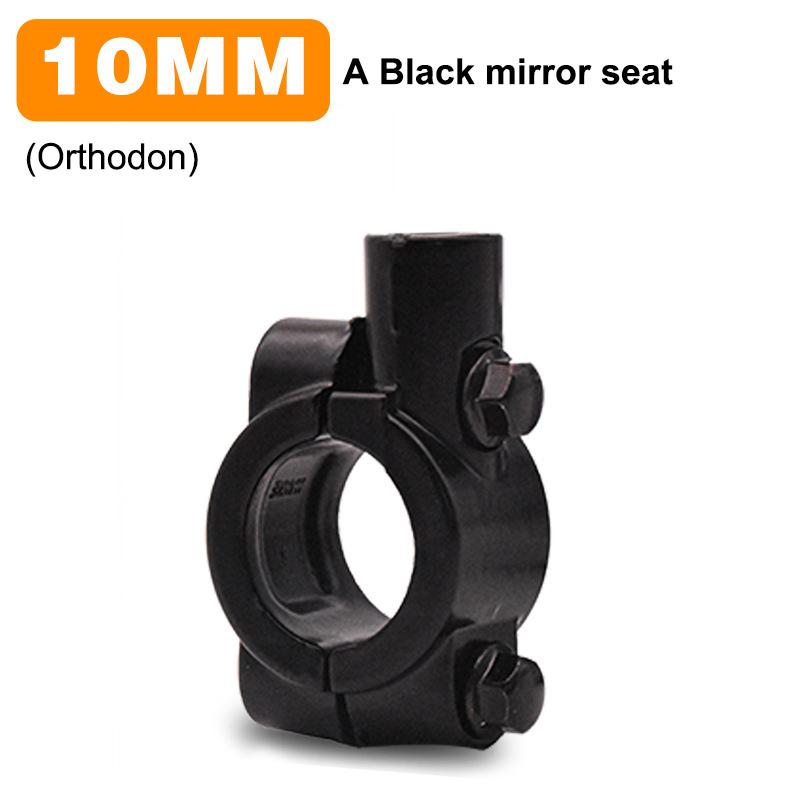 Universal 10mm 8mm Thread Motorcycle Mirror Mount Clamp, Black Rear View Mirror Holder Adapter, Handlebar 22mm, Pack of 2