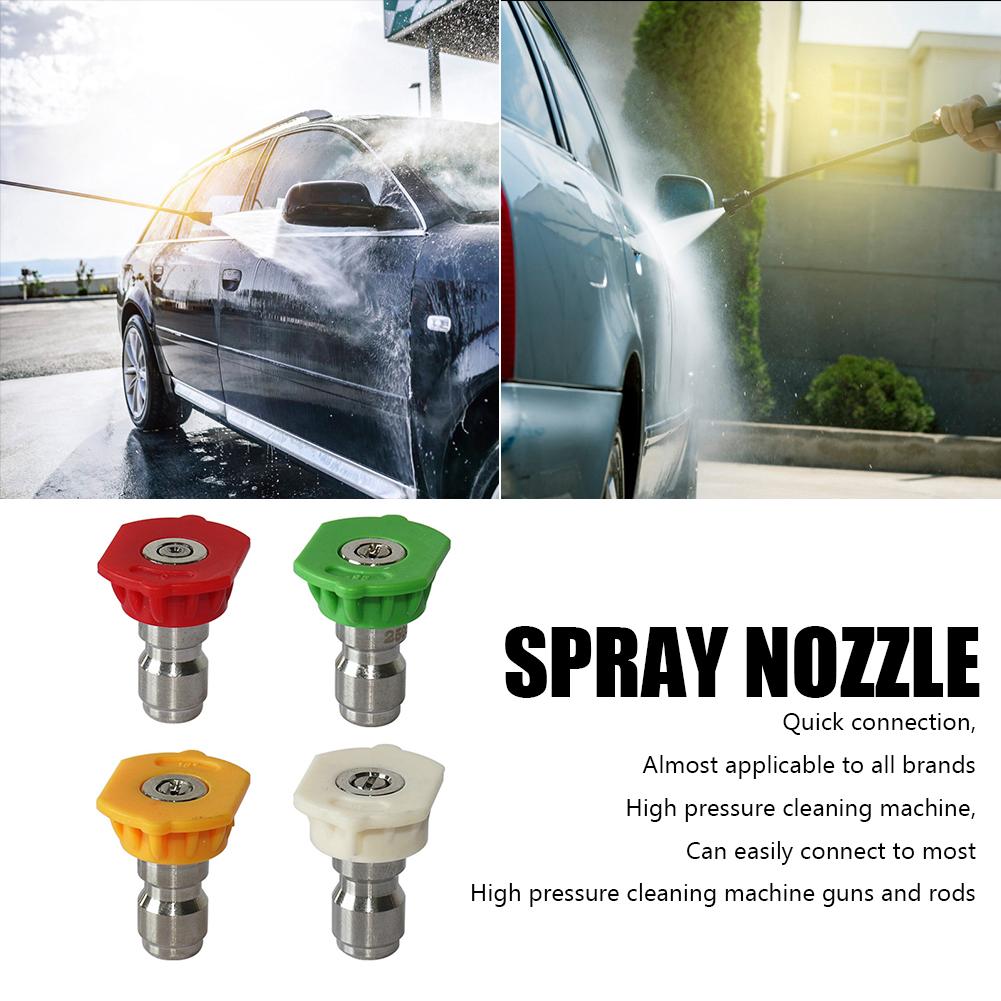 4/5/7pcs 1/4" Quick Connect Garden High Pressure Washer Spray Nozzle 0 15 25 40 Degree Watering Soap Nozzle Tip Garden Cleaning