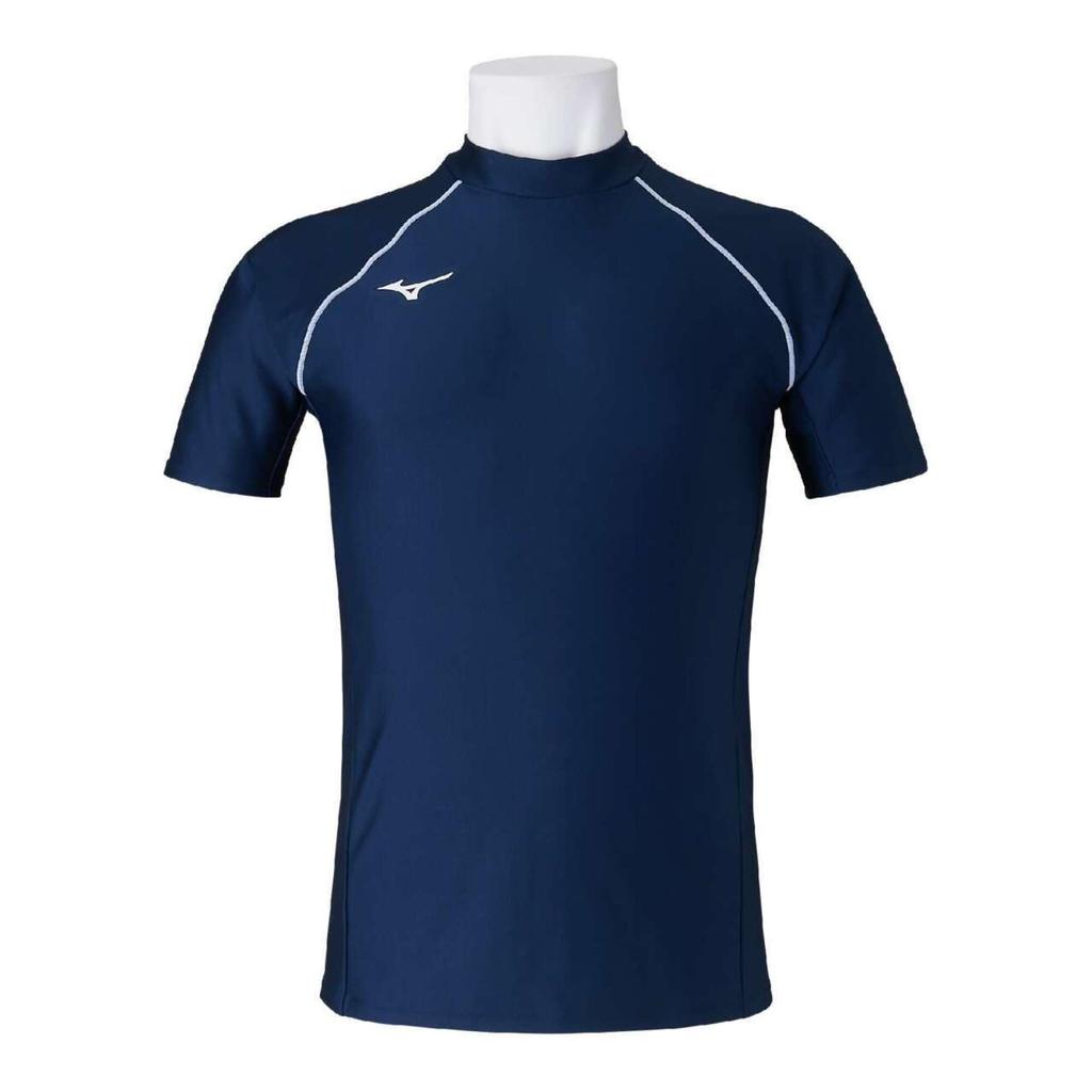 Mizuno Rash Guard for Fitness and Amazon Original Short Size Navy X XL School, Sleeve, N2JAB002, 14 White,