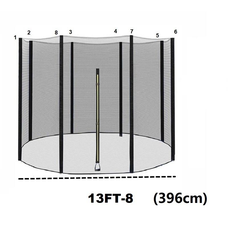 

13-футовая защитная сетка для уличного батута, защита от падения, сетка для ограждения 13ft-8 poles