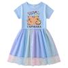 Children's Korean Style Rainbow Sequin Princess Dress - Short Sleeve for Summer, Long Sleeve for Spring/Autumn