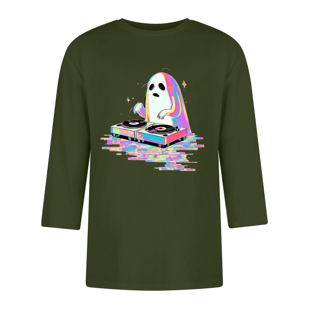 Men'S Round Neck Three-Quarters Sleeve Top Casual Fashion T-Shirt