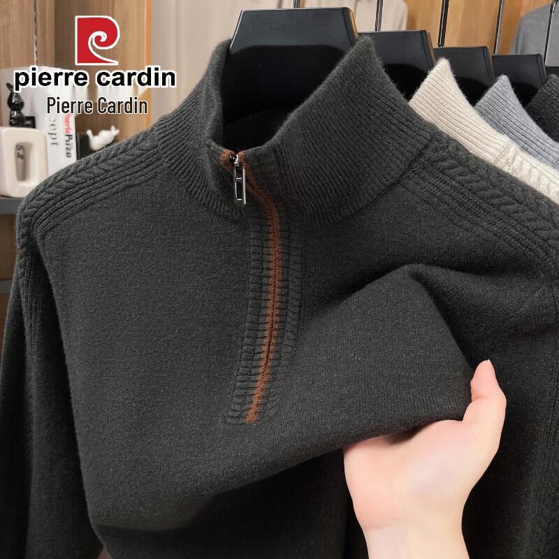 Pierre Cardin Men s Half-Zip Mock Neck Wool Blend Sweater L