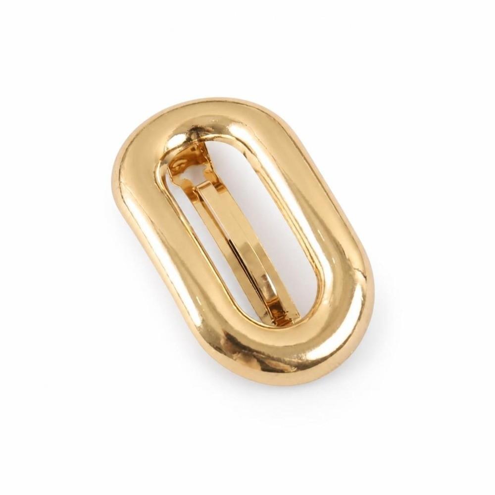 Gold Spring Hair Clip Elliptical Hollowed Out Ponytail Hairpins New Barrettes  Headwear