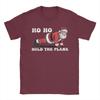 Men T-Shirts Ho Ho Hold The Plank Santa Workout Funny Christmas Vintage Cotton Tees Short Sleeve  T Shirt Round Collar Tops