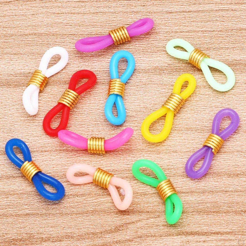 50 Pcs Eyeglasses Chain Ends Anti Silicone Rubber Connector Holder Retainer for Eyeglass Necklace