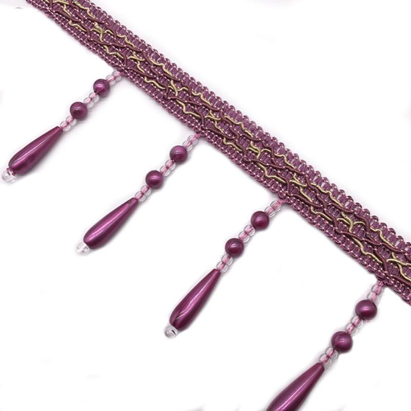 12M Curtain Beads Lace Tassel DIY Curtain Mantle Head Decor Accessories Imitation Pearl Beaded Fringe Lace Trim Upholstery