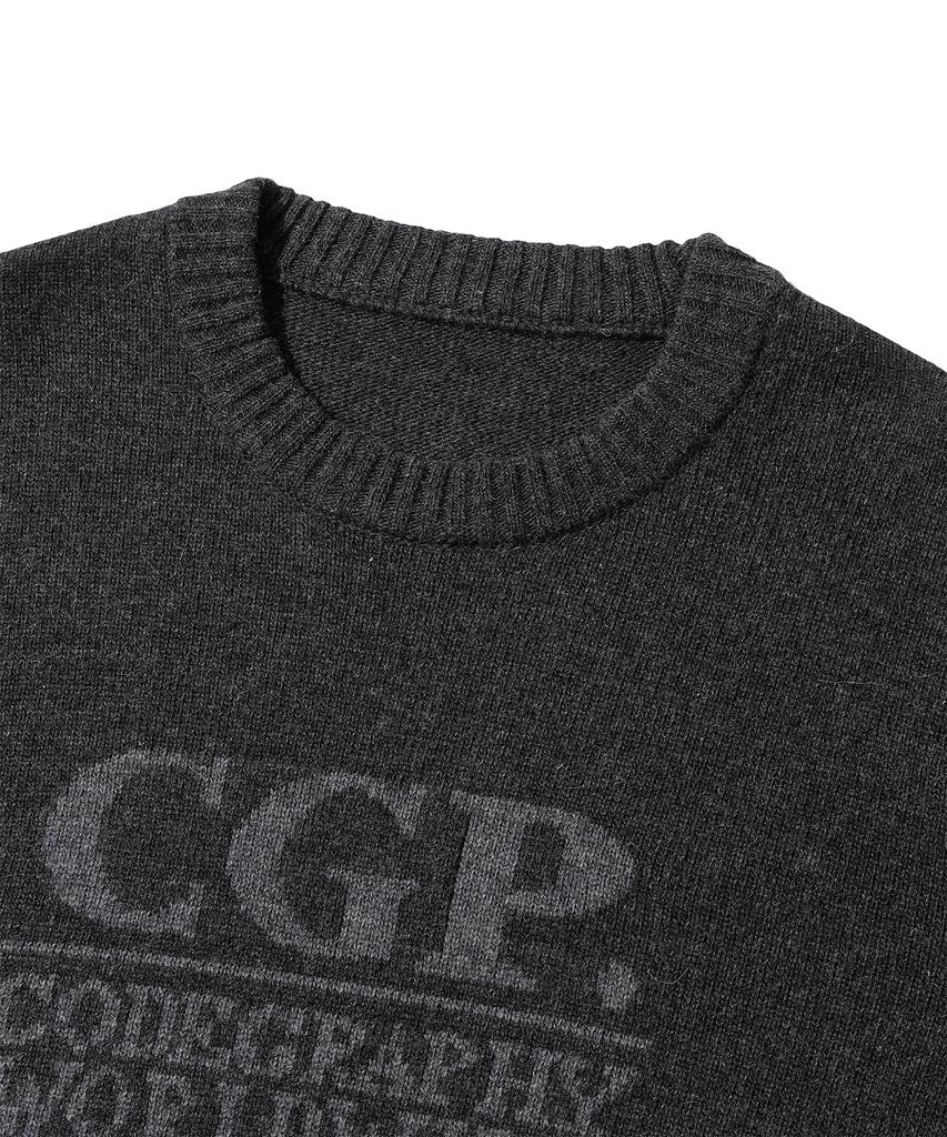 CGP (Women) Square Logo Knit_Charcoal