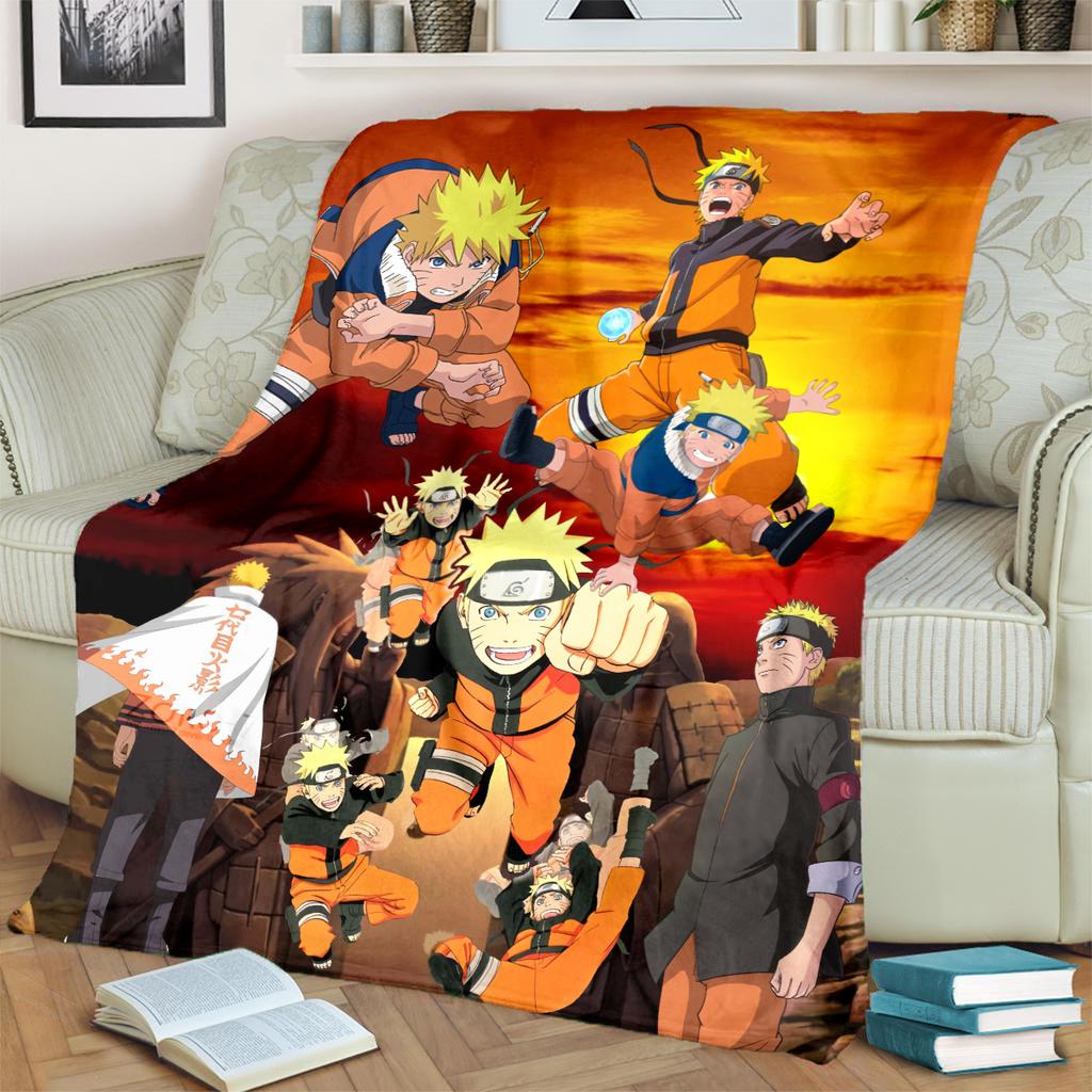 Anime-Print Blanket Warm Comfortable Flannel Blanket for Bedrooms, Sofas, Beds, Chairs, Picnics, Travel -LXR75