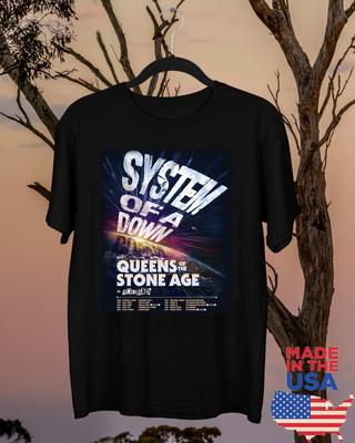 Queens of the Stone Age Support System Down Tour T Shirt Full Size S-5XL